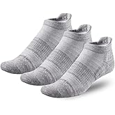 People Socks 3 Pairs 60% Merino Wool No Show Athletic Tab Lightweight Socks (Large, Light Grey)