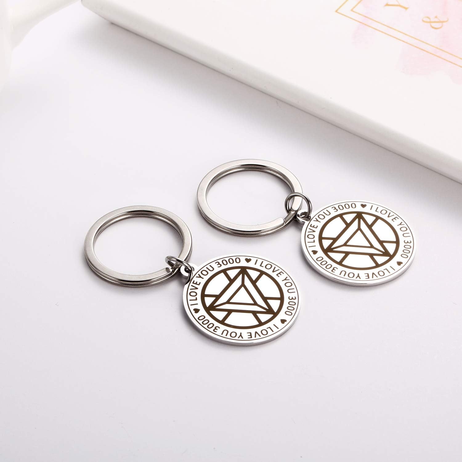 Boyfriend Gift Cool Keychain For Marvel Fans 2pc I Love You 3000 Key Chain For Men Keyring Idea From Movie Avengers Endgame Father Gifts From Daughter Husband Gift Clothing Accessories Accessories Ekbotefurniture Com