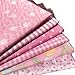 flic-flac 20 x 20 inches (51cmx51cm) Fat Quarter Natural Cotton Quilting Fabric Thick Craft Printed Fabric High Density Bundle Squares Patchwork Lint DIY Sewing (6pcs, Pink)