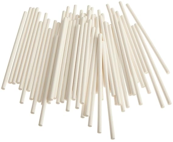 Demarkt Lollipop Sticks Cake Pops Stiele für Lutscher Kuchen Süßigkeiten Weiss 100 Stück