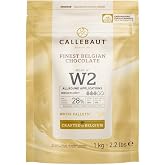 Callebaut Recipe No. W2 Finest Belgian White Chocolate 1kg Bag | 28% min dry cocoa solids; 22% min dry milk solids; 35.8% fat; mild milky - light caramel - sweet - vanilla