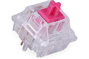 kutethy Gateron KS-6 Aliaz Silient Pink Switches Tactile 5 Pins RGB for Mechanical Keyboard (108PCS)