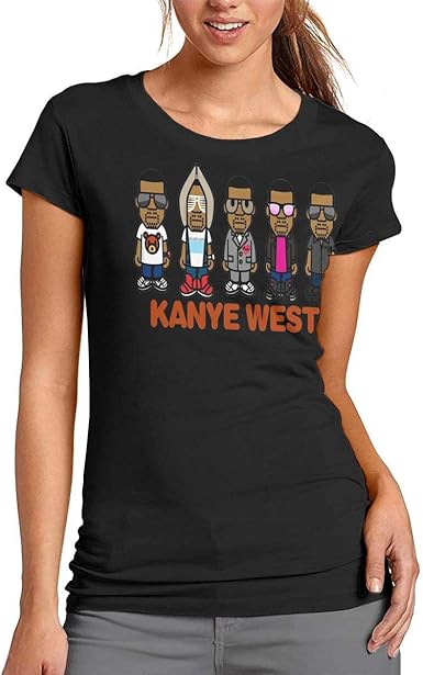 Amazon Com Zhao Jinzhu Kanye West Fashion Shirt Women Printed Short Sleeve T Shirt Round Neck Tops Clothing
