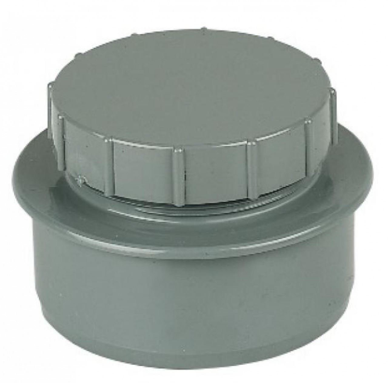 FLOPLAST 110mm Soil Screwed Access Cap - Grey