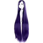 MapofBeauty 40 Inch/ 100 cm Anime Costume Long Straight Cosplay Wig Party Wig (Dark Purple)