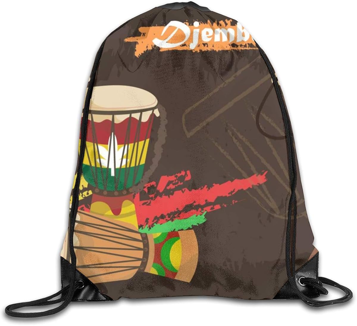 Djembe African Percussion Drawstring Bag Stylish Lightweight Sackpack