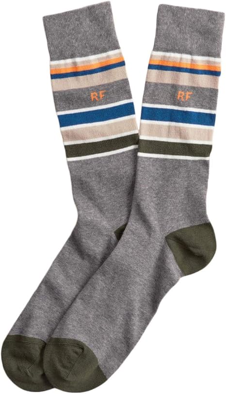 Amazon Brooks Brothers ブルックス ブラザーズ Red Fleece コットンブレンド マルチストライプ クルーソックス グレー ワンサイズ スポーツソックス 通販