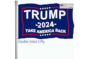 DUCUH Trump 2024 Flag 3x5 Outdoor Double Sided 3 Ply-Donald Trump Take America Back Flags Vivid Color Clear Pattern Reinforcement Sewing Durable Polyester