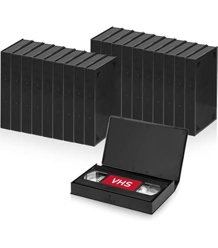 T WaveTree Standard Black VHS Cases, VHS Album Case with Outer