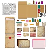 BENECREAT File Pocket Metal Die Cuts, Letterheads Pendants Numbers Carbon Steel Embossing Tool Die Cuts for Card Making, DIY Scrapbooking, Photo Album, Decorative Embossing