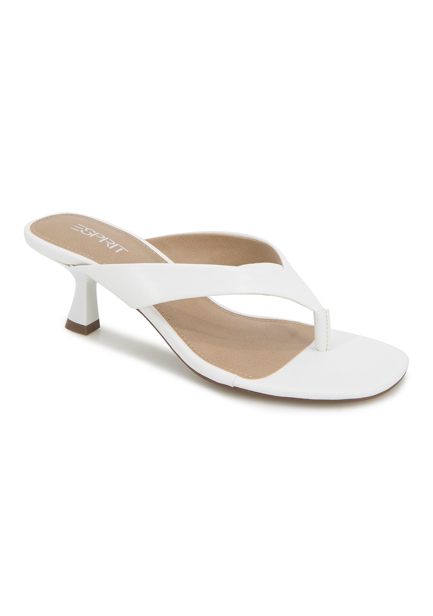 Esprit Women’s Thong Heeled Sandal, White, 6