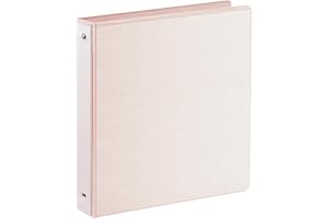 SUIN 1 Inch O-Ring Binder with Pockets, Brushed Pink, 1-Pack