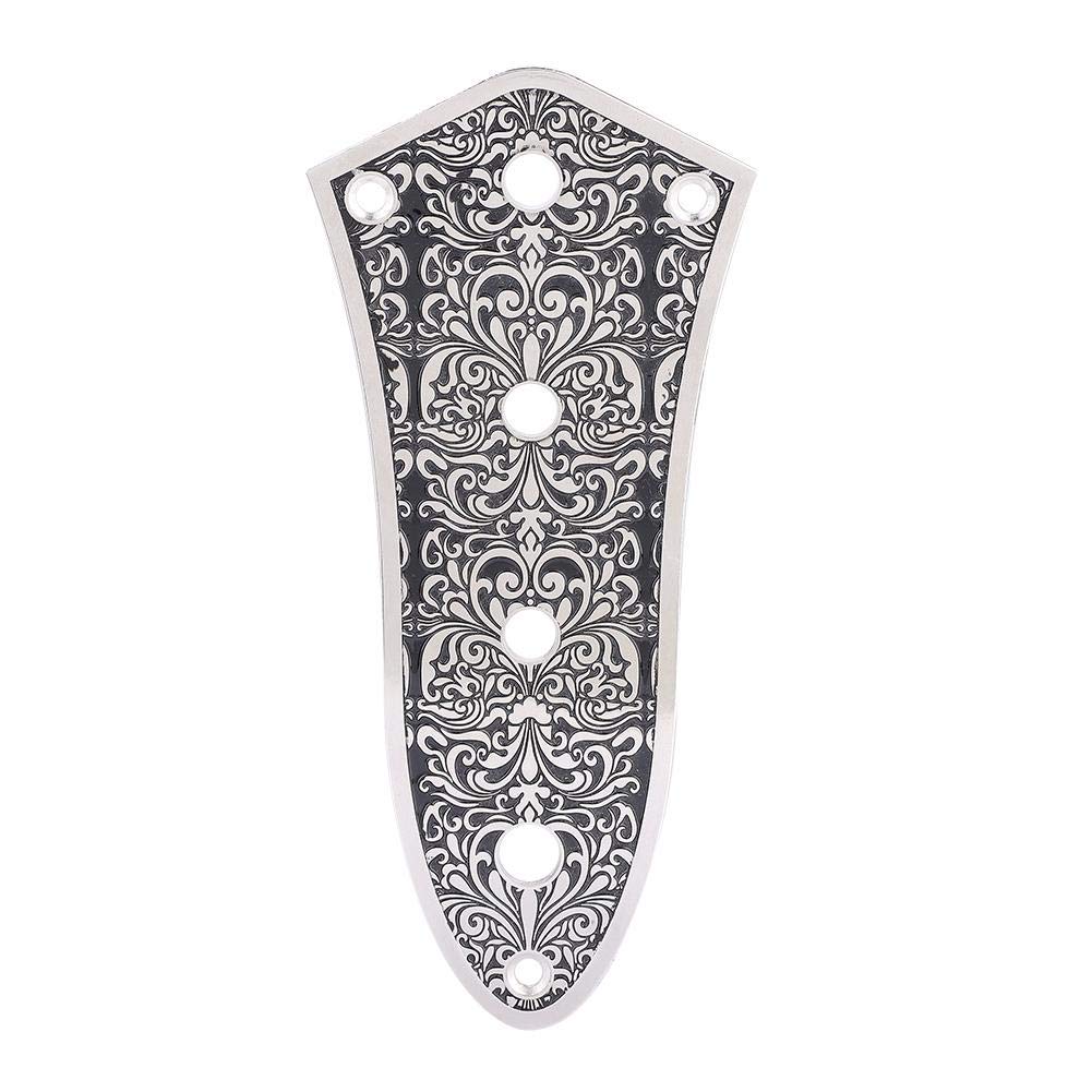 Bass Control Plate, Jazz Switch Control Plate with Black Patterns for Jazz Bass Guitars Electric Guitar Accessories