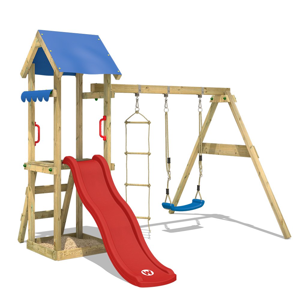 Swing Set Climbing Frame Monkey Bars Playground with Swing and Slide