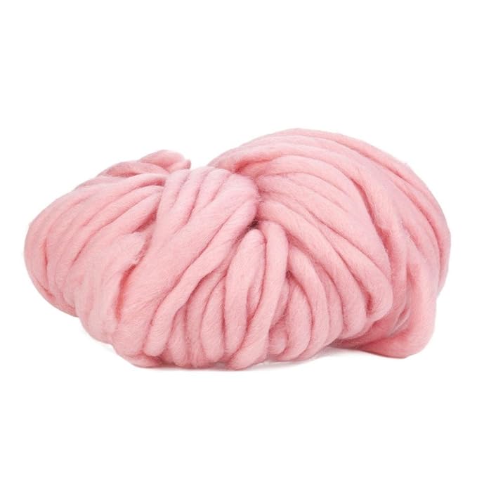 Huhu833 1pc Super-Chunky Wolle Garn Super Soft Sperrige Armstricken Wolle Roving Crocheting DIY Strickwolle für Strick (Rosa)