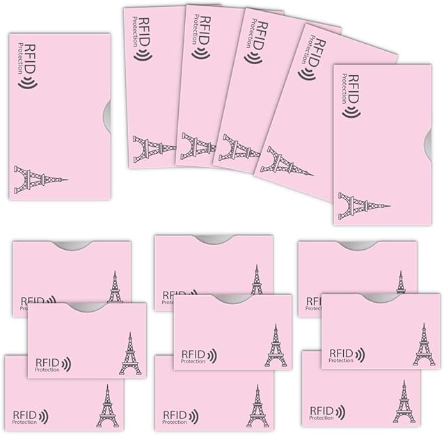 Amazon Loe カードケース Rfid 磁気 スキミング 防止 クレカ 通帳 サイズ エッフェル柄 ピンク クレジットカードケース