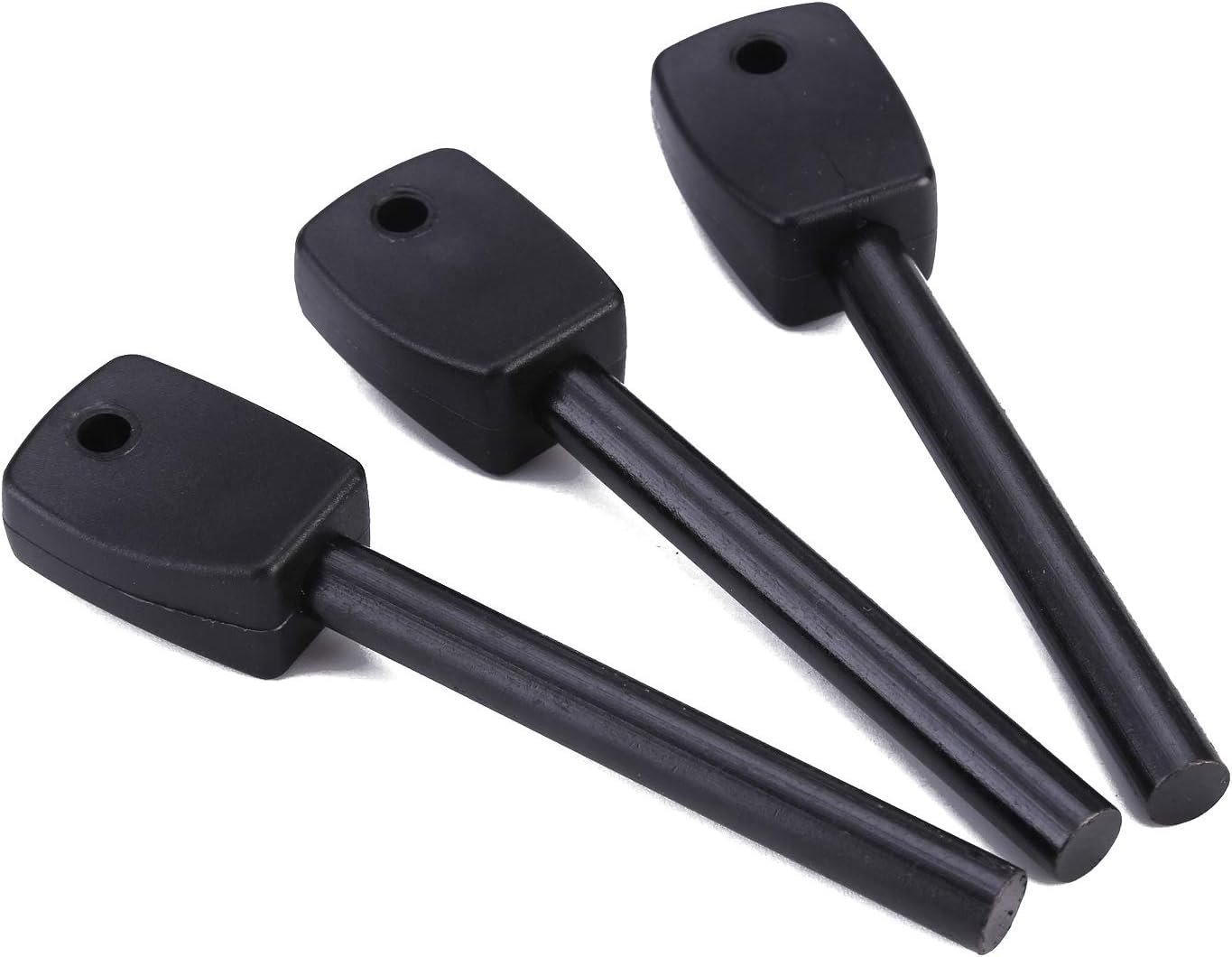Amazon Com Fostar 3 Pcs Tactical Ferro Ferrocerium Rods Bushcraft Flint Fire Starter With Easy Grip Handle 5 16 Inch Thick Waterproof Fire Steel Magnesium Camping Tool Kit Black Sports Outdoors