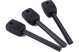 FOSTAR 3 PCS Tactical Ferro (Ferrocerium) Rods, Bushcraft Flint Fire Starter with Easy Grip Handle, 5/16 Inch Thick Waterproof Fire Steel Magnesium Camping Tool Kit