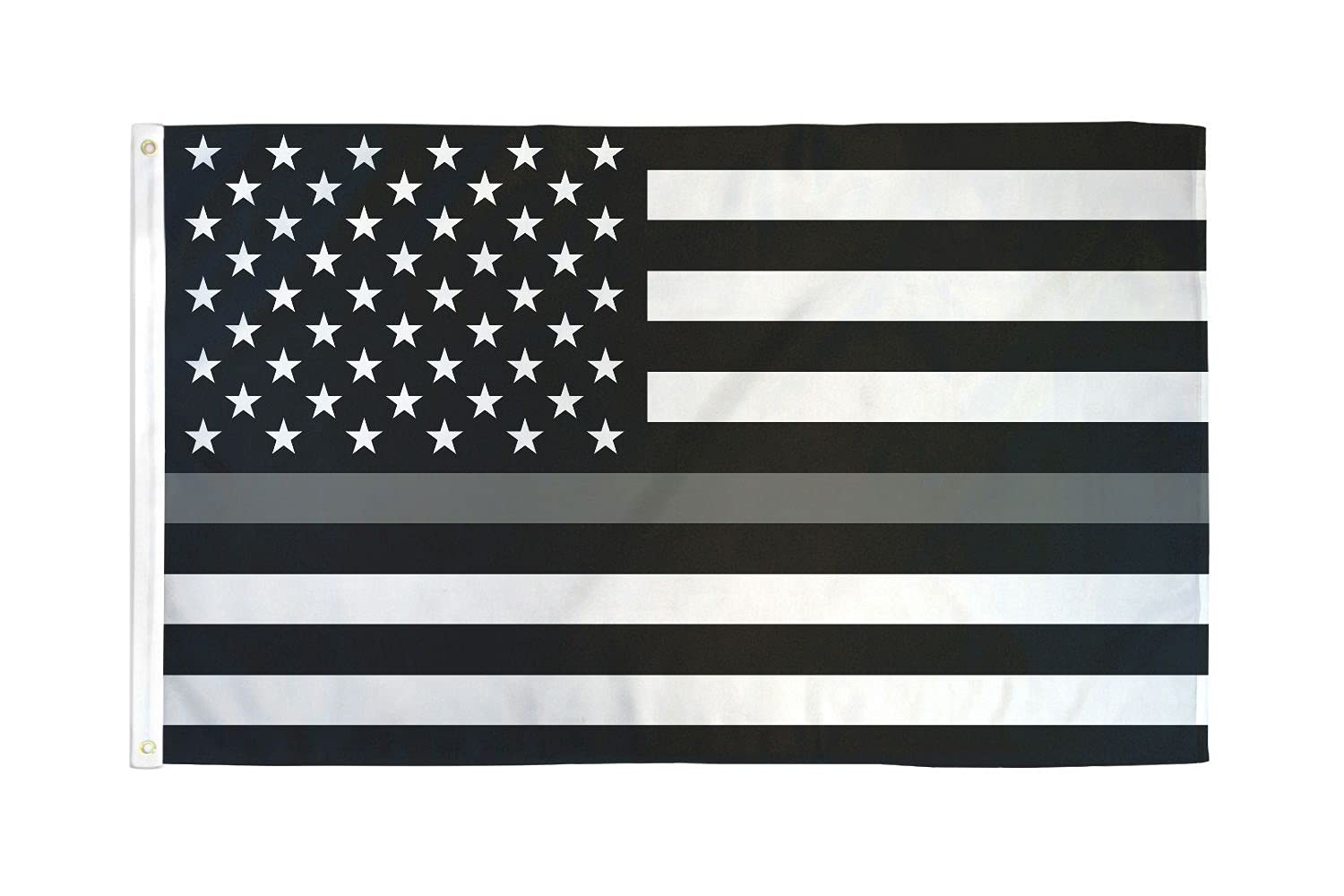 AZ FLAG - Usa Thin Gray Line Flag - 3x5 Ft - 100D Polyester United States Banner with Two Metal Grommets - Fade Resistant - Vivid Colors - 3' x 5' Feet - 150x90 Cm