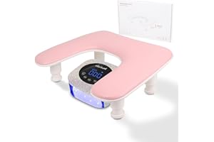 ROLOMANVE Arm Rest for Nails Tech with Adjustable Base,U shaped Comfortable Manicure Nail Hand Rest Stand Pillow Cushion for Acrylic Nail Art Tech(Pink)