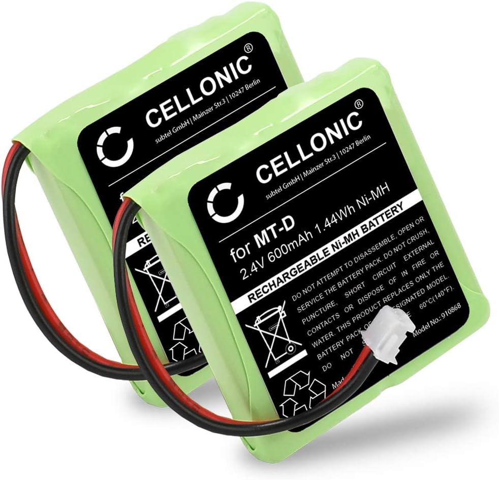 Vhbw 2x NiMH Akku 400mAh (2.4V) Für Schnurlos