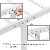 Yaheetech 3ft Single Bed Frame Slatted Metal with Cloud Headboard White view 6