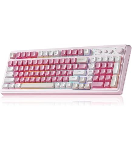 Amazon.com: MONOKEI Standard Keyboard (Blush Pink with Red