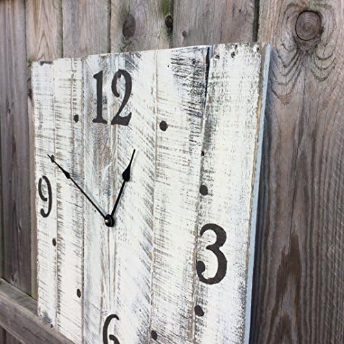 Seeka Decor Oversized Wall Clock With Distressed Finish - 15" Square