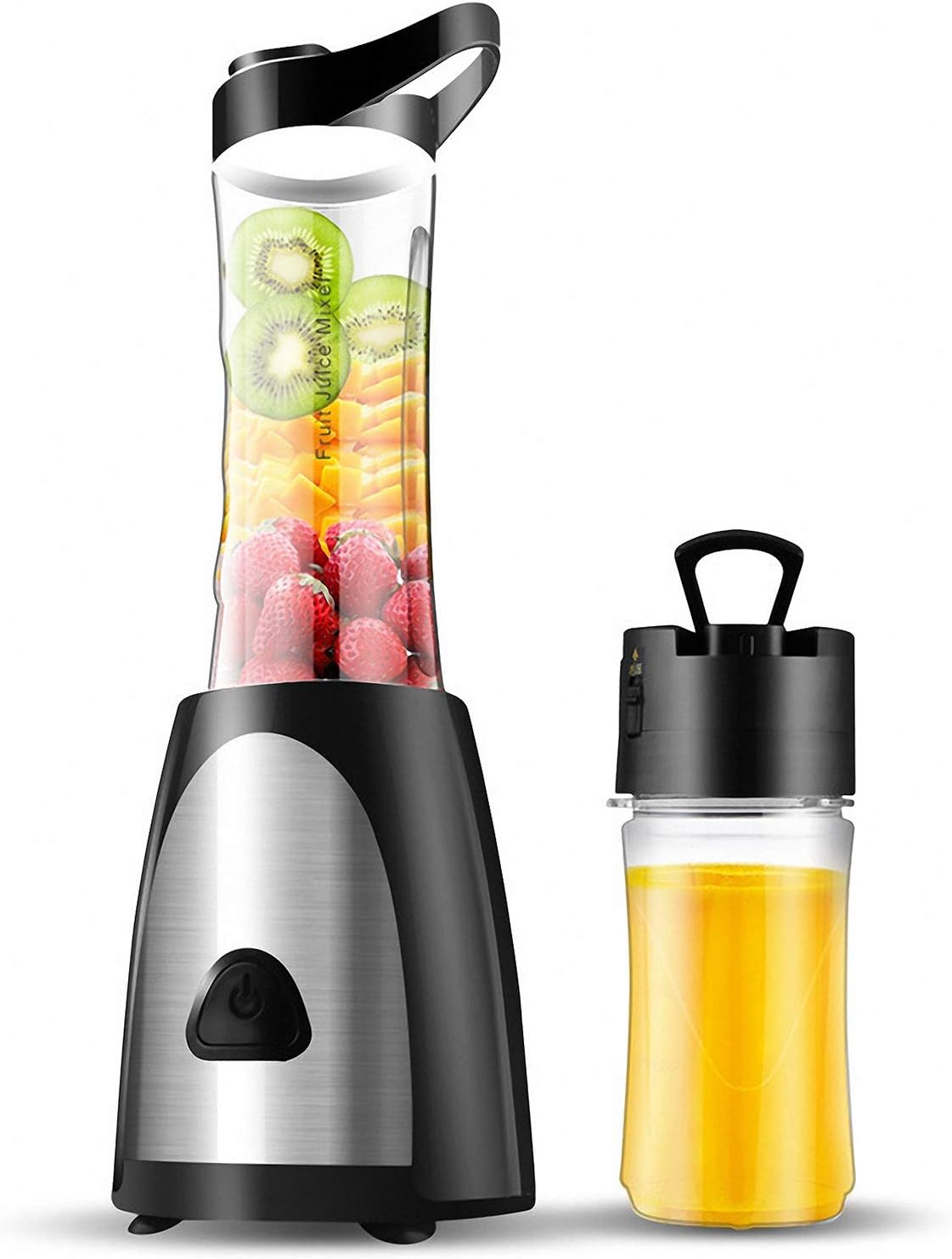 Blender Portable, Mini Blender Smoothie MilkShake 300W Blender avec 2 Bouteilles Portables et