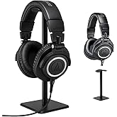 Audio-Technica ATH-M50x Professional Studio Monitor Headphones, Black. Bundled with Turnstile Audio Desktop Headphone Stand with Anti-Skid Silicone Base