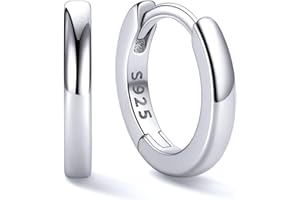 ChicSilver 925 Sterling Silver Huggie Hoop Earrings Small Hoop Earrings for Women Hypoallergenic Silver Huggie Earring Cartilage Earrings for Women (6/8/10/12/14/16/18/20MM)