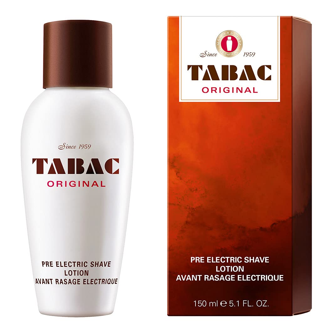 Tabac Original Men's Pre-Electric Shave Lotion 150ml - Enhances Electric Shaving with Classic Scent