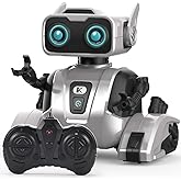QIZEBABY Remote Control Robot Toy for Kids with LED Eyes & Sounds, Dancing RC Robot Car with 360° Rotation, Gift for Boys & G