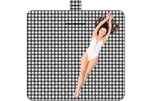 K Y KANGYUN XXL Large Beach Blanket (80 "x 79") Picnic Blankets fit 4-7 Adults , Waterproof Sandproof Beach Picnic Mat Foldable Rug with Family Outdoor Blanket for Camping Park Travel (Dark Blue Check)