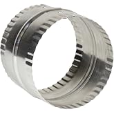 Deflecto 4&rdquo; Duct Connector, Aluminum with Bead and Crimp, Silver, 3&rdquo; long (DAC4C)
