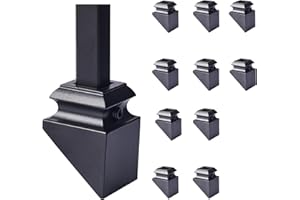 Gleefurny Slant Balusters Shoes - Stair Pitch Shoe for Staircase Interior with Screws for 1/2 Inch Square Balusters (10 Pack), Aluminum Shoes for Balusters, Railing, Stair Spindles, Satin Black