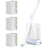 AIR U+ Flushable Disposable Toilet Brush for Scrubbing Bubbles Flushable Refills, Wall Mount Toilet Bowl Cleaner Kit with 24 