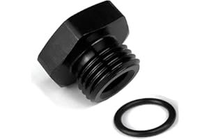 AFATEBOX 6AN Male O-ring Boss Port Plug Seal Nut Block Off Cap Aluminum Fuel Fitting Adapter Hex Plugs with AN-06 ORB Black