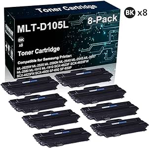 Amazon.com: 8-Pack Compatible ML-2525W ML-2525 ML-2580N Printer Toner Cartridge (High Capacity 