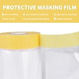 TAPEBEAR Pre-Taped Masking Film 22in x 30yd Plastic Dust Sheeting Roll 3pk view 4