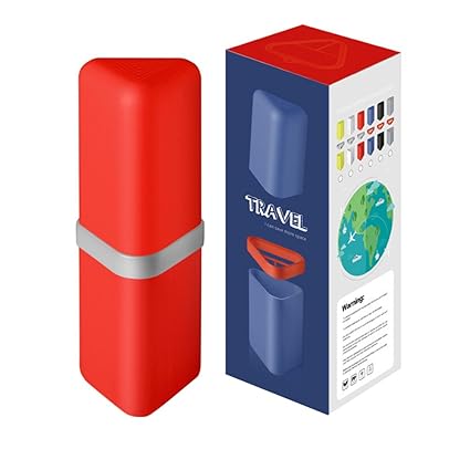 Anne - Estuche de viaje para cepillo de dientes con vaso para enjuague, para senderismo