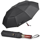 G4Free 54 Inch Large Compact Windproof Golf Umbrella for Rain Oversized Auto Open Close Folding Travel 10 Ribs Vented Double Canopy Umbrella for Women Men