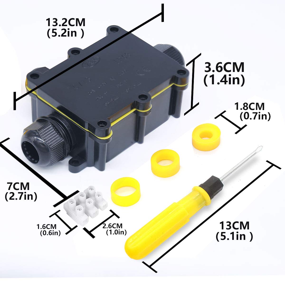 Scatole Di Derivazione Impermeabili IP65 - 4 Pezzi 100x68x50 Mm, Per Cablaggi Esterni - Foto 8