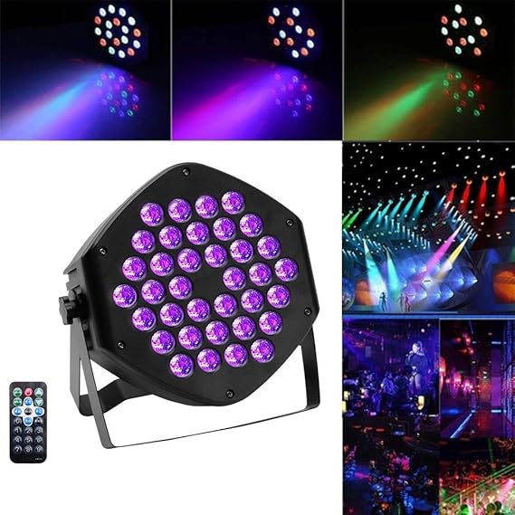 U`King UV Black Lights 36 LED Par Light Stage Disco Light DMX512