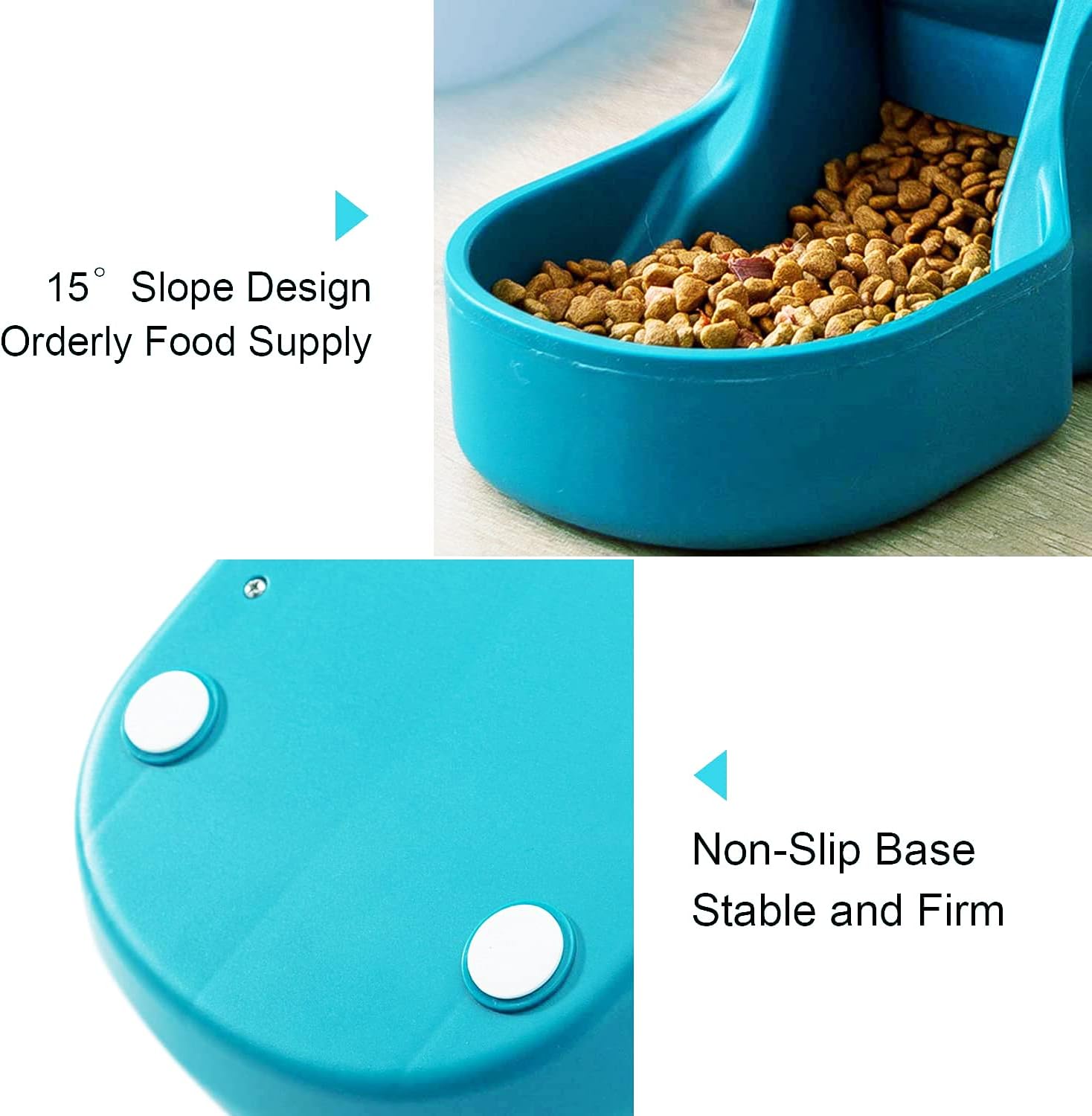 Kitchen & Dining : Pets Feeder Set Dog Feeder Cats Feeder with Water Dispenser Automatic Gravity Big Capacity Pets Feeder Auto for Small Medium Big Cats Dogs (Blue) : 