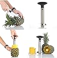 Silver Stainless Steel Pineapple De-Corer Peeler Stem Remover Blades for Diced Fruit Rings by Super Z Outlet