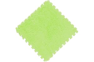 Cozylkx Puzzle Floor Mat, Plush Foam Mats, 16 Fluffy Carpet Tiles Area Rugs for Kids Room, Baby Room, Nursery Decoration