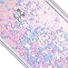 Maxdara iPhone 6/6s/7/8 Case, [4.7 inch Screen Protector] Black Glitter Liquid Sparkle Protective Bumper Case Floating Bling Pretty Quicksand for Girls Children for iPhone 6/6s/7/8 (Blue)
