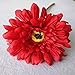 Htmeing 10 pcs Sunbeam Artificial Flower Mum Gerber Daisy Bridal Bouquet Silk Wedding Party Decoration (red)