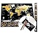 Norjews Scratch Off Map of The World, Detailed World Map Poster with Capitals, States, Cities, Personalised Travel Map Tracks Your Adventures, Bonus Scratcher and Magnifying Glass (55 x 42cm)